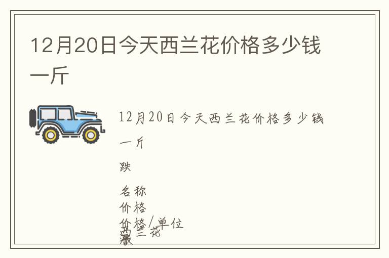 12月20日今天西蘭花價(jià)格多少錢一斤
