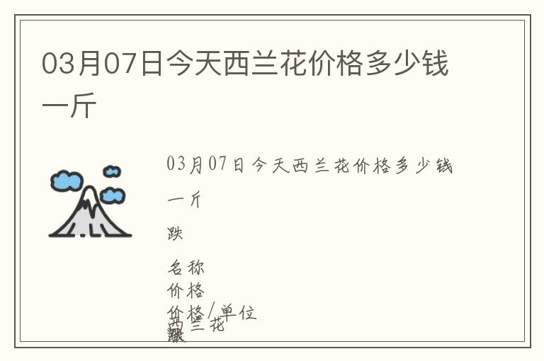 03月07日今天西蘭花價格多少錢一斤