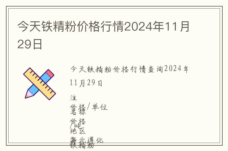 今天鐵精粉價格行情2024年11月29日