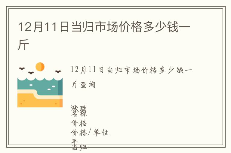 12月11日當(dāng)歸市場(chǎng)價(jià)格多少錢一斤
