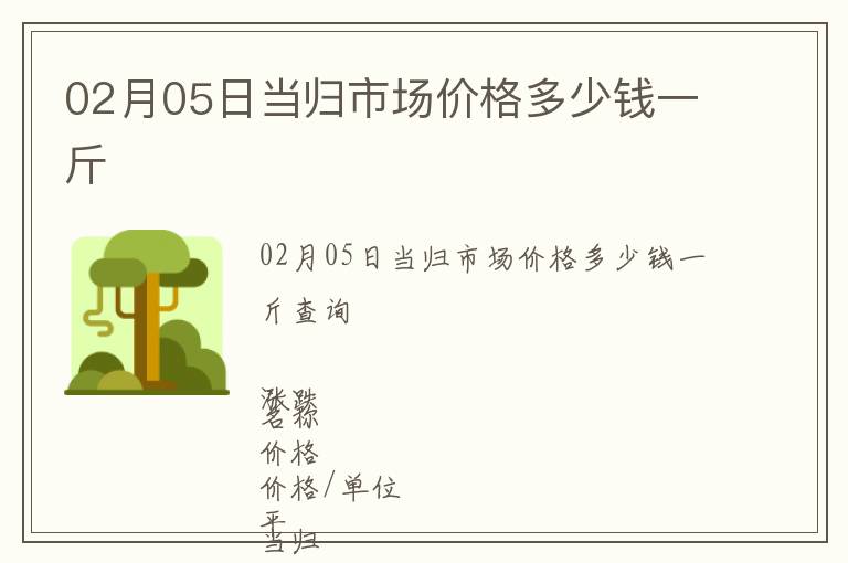 02月05日當歸市場價格多少錢一斤