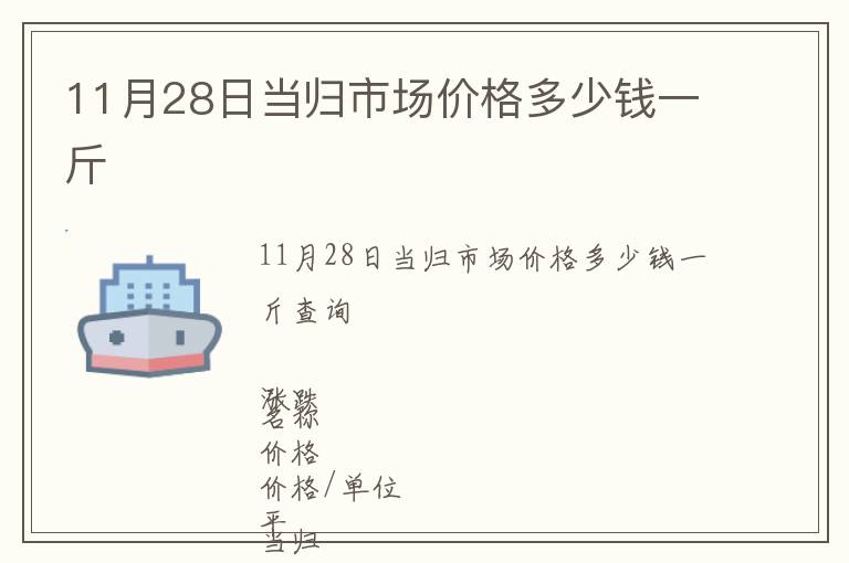 11月28日當(dāng)歸市場價格多少錢一斤