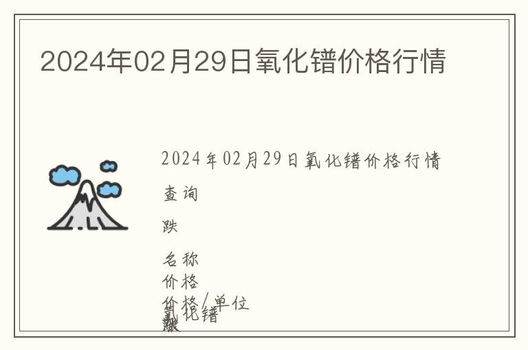 2024年02月29日氧化鐠價格行情