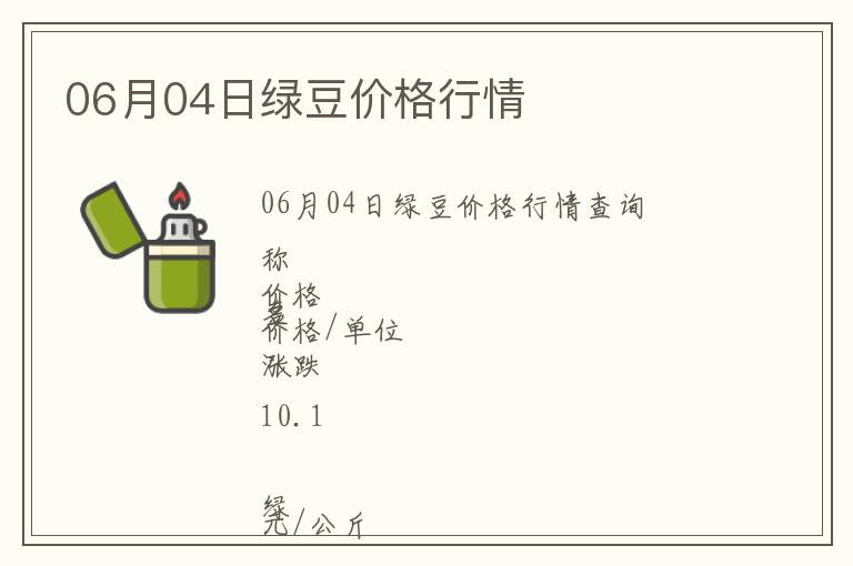 06月04日綠豆價(jià)格行情