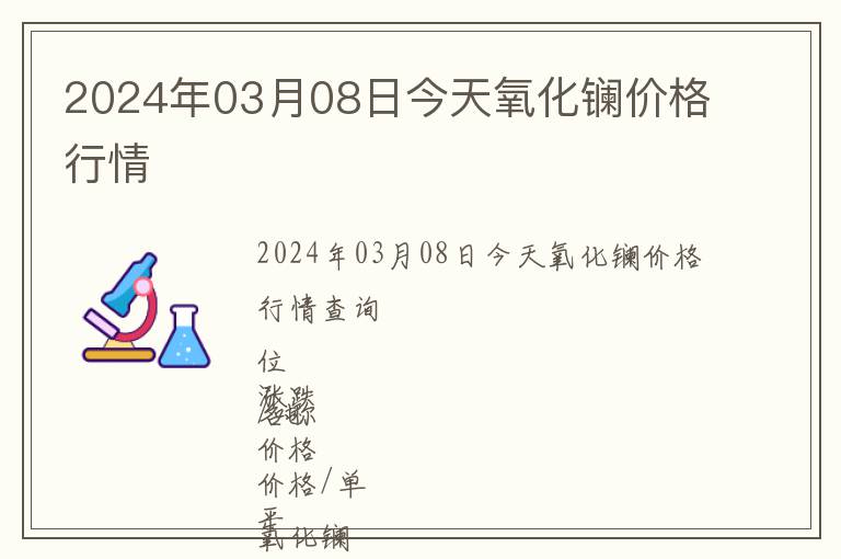 2024年03月08日今天氧化鑭價格行情
