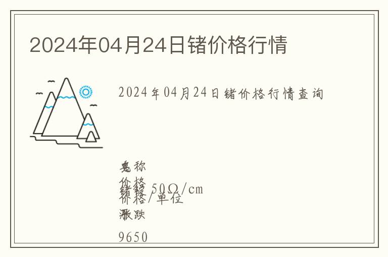 2024年04月24日鍺價(jià)格行情
