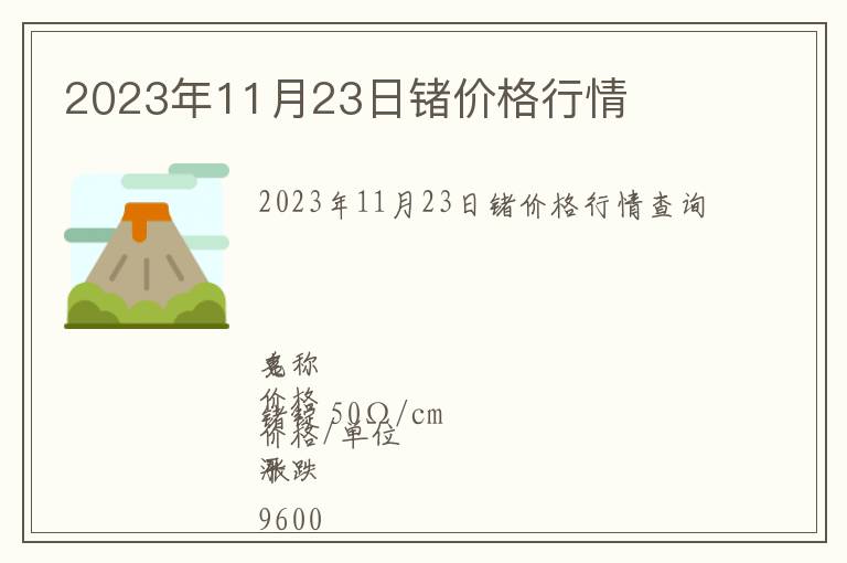 2023年11月23日鍺價格行情