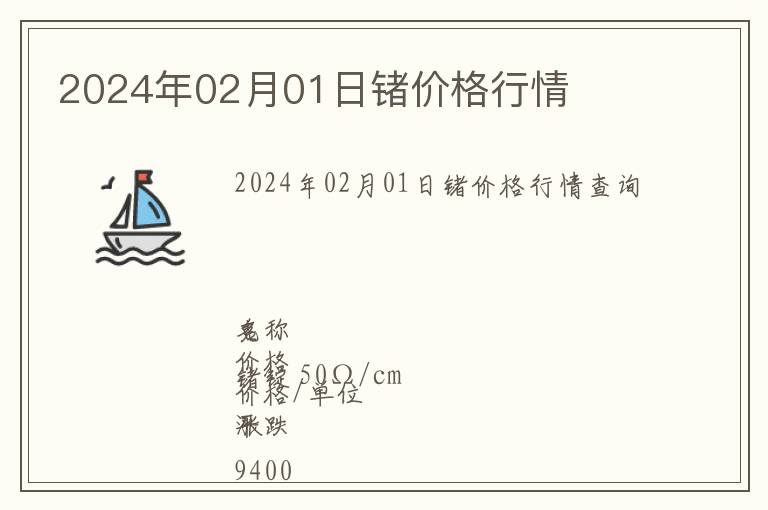 2024年02月01日鍺價(jià)格行情