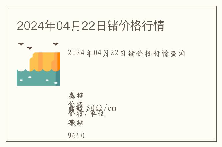 2024年04月22日鍺價(jià)格行情
