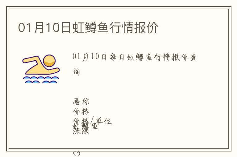 01月10日虹鱒魚行情報(bào)價(jià)