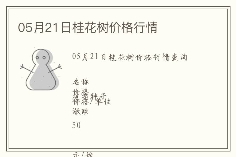 05月21日桂花樹價(jià)格行情