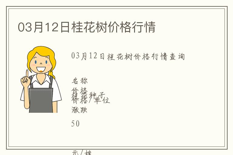 03月12日桂花樹價(jià)格行情