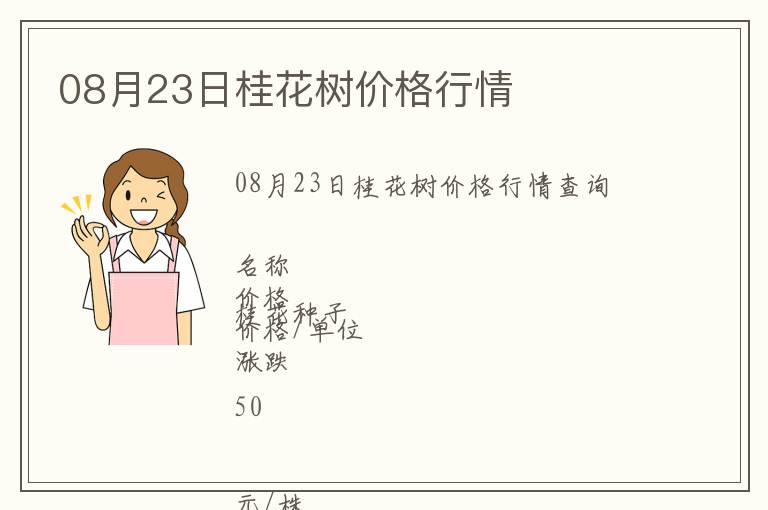 08月23日桂花樹價格行情
