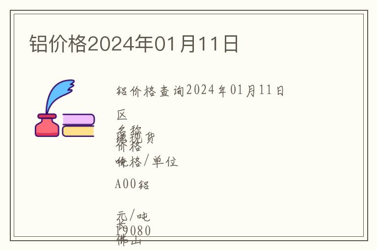 鋁價(jià)格2024年01月11日