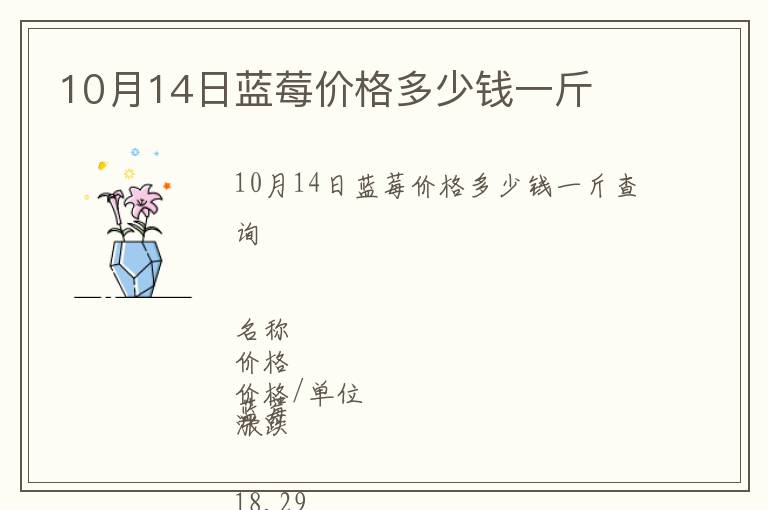 10月14日藍(lán)莓價(jià)格多少錢(qián)一斤