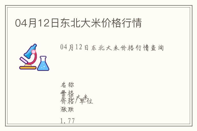 04月12日東北大米價(jià)格行情
