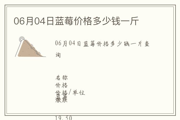 06月04日藍(lán)莓價(jià)格多少錢一斤