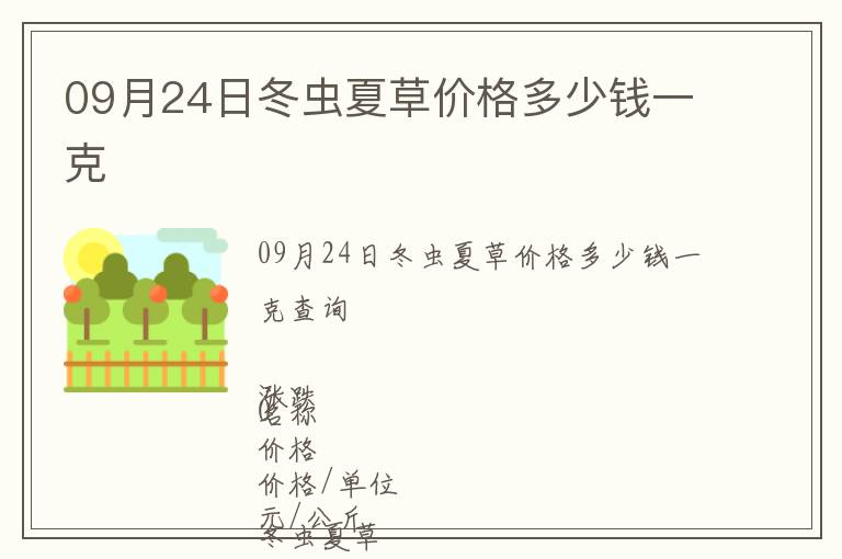 09月24日冬蟲夏草價(jià)格多少錢一克