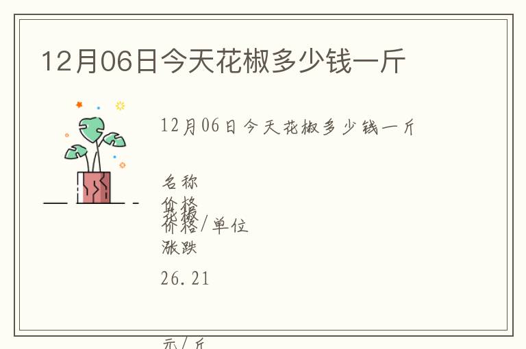12月06日今天花椒多少錢一斤