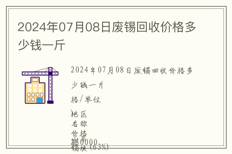 2024年07月08日廢錫回收價(jià)格多少錢一斤