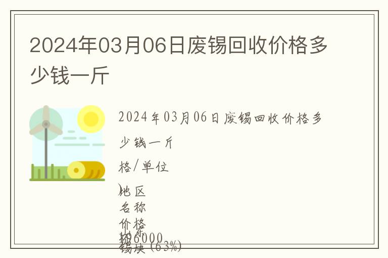 2024年03月06日廢錫回收價(jià)格多少錢(qián)一斤