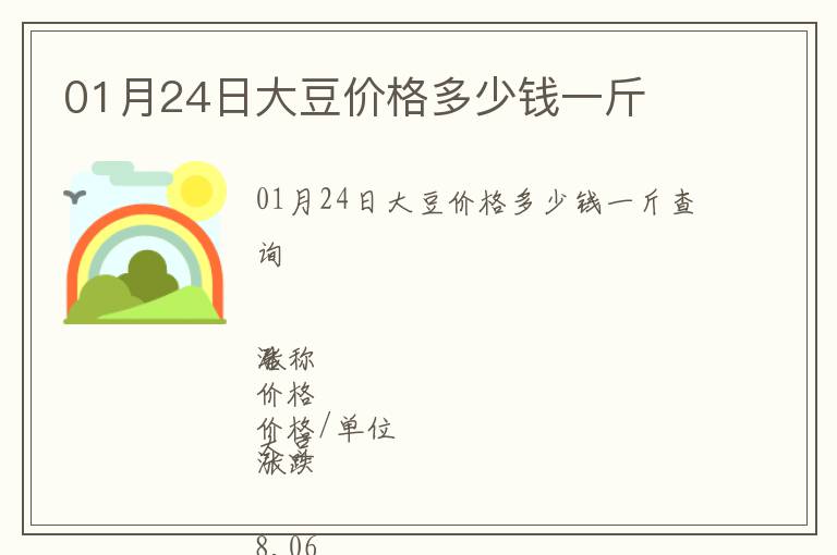 01月24日大豆價(jià)格多少錢一斤