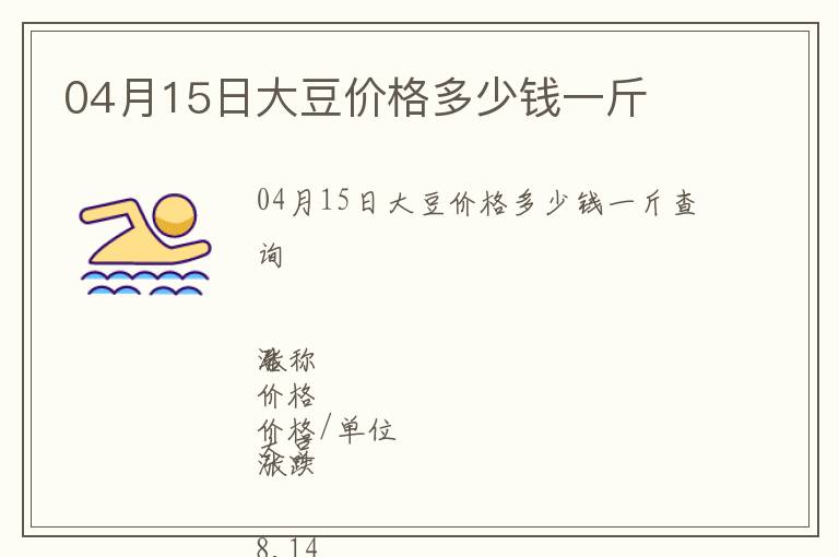 04月15日大豆價(jià)格多少錢一斤