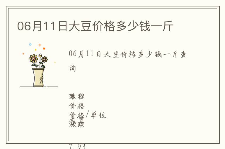 06月11日大豆價(jià)格多少錢一斤