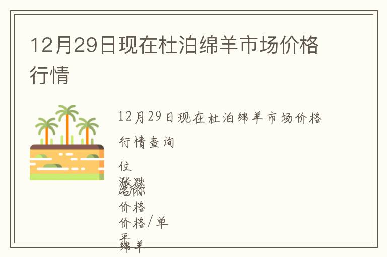 12月29日現(xiàn)在杜泊綿羊市場價格行情
