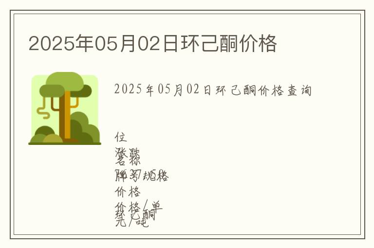 2025年05月02日環己酮價格