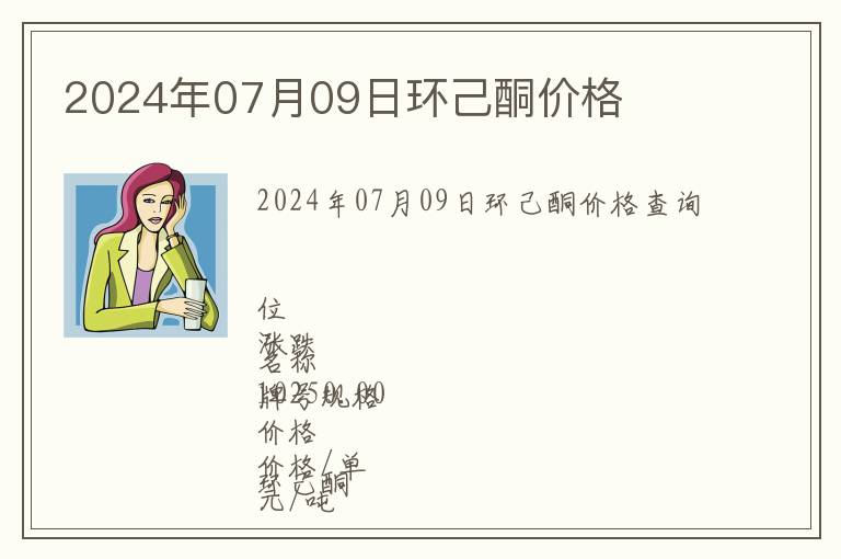 2024年07月09日環己酮價格