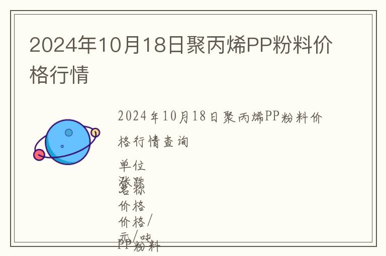 2024年10月18日聚丙烯PP粉料價(jià)格行情