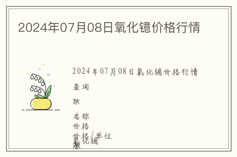 2024年07月08日氧化鐿價(jià)格行情