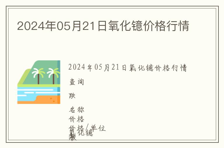 2024年05月21日氧化鐿價(jià)格行情