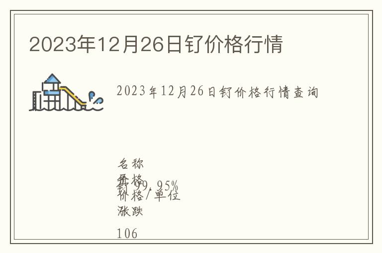 2023年12月26日釕價(jià)格行情
