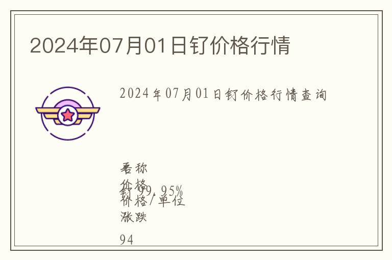2024年07月01日釕價(jià)格行情