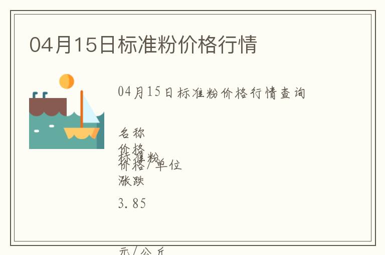 04月15日標準粉價格行情