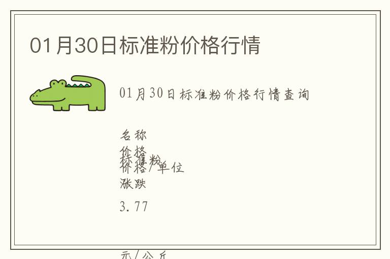 01月30日標(biāo)準(zhǔn)粉價格行情