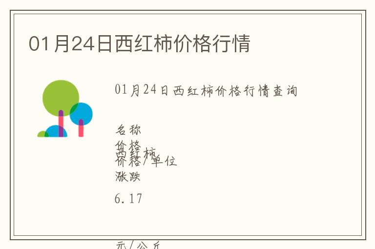 01月24日西紅柿價(jià)格行情