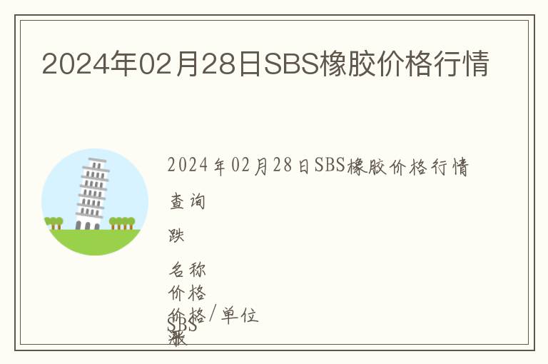 2024年02月28日SBS橡膠價(jià)格行情