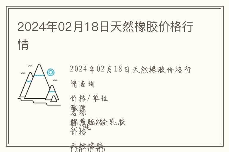 2024年02月18日天然橡膠價格行情