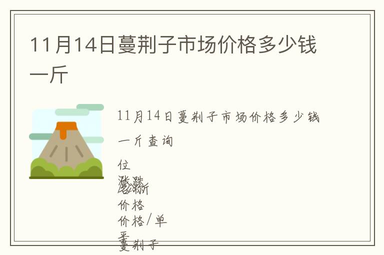11月14日蔓荊子市場(chǎng)價(jià)格多少錢(qián)一斤