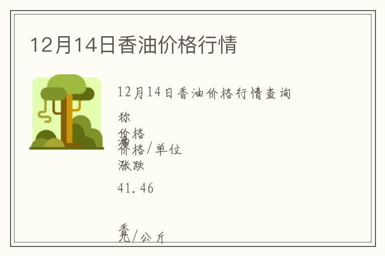 12月14日香油價(jià)格行情
