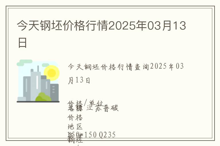 今天鋼坯價格行情2025年03月13日