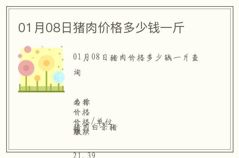01月08日豬肉價(jià)格多少錢(qián)一斤
