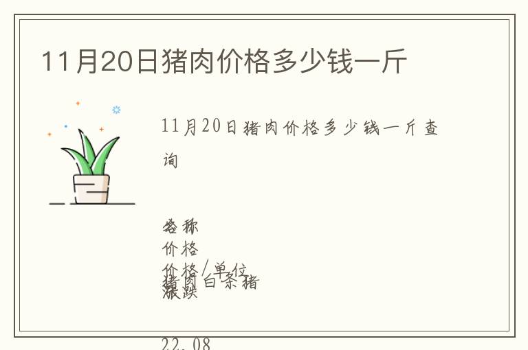 11月20日豬肉價(jià)格多少錢一斤