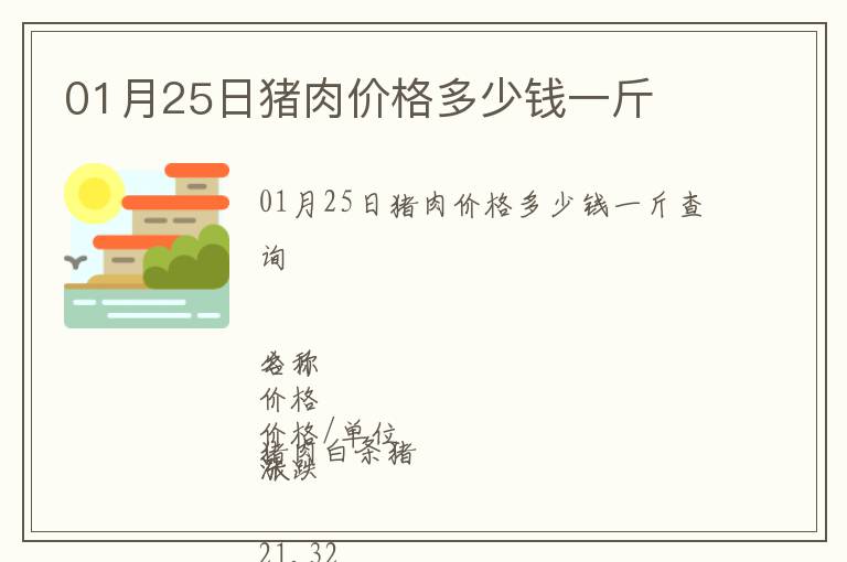 01月25日豬肉價(jià)格多少錢一斤