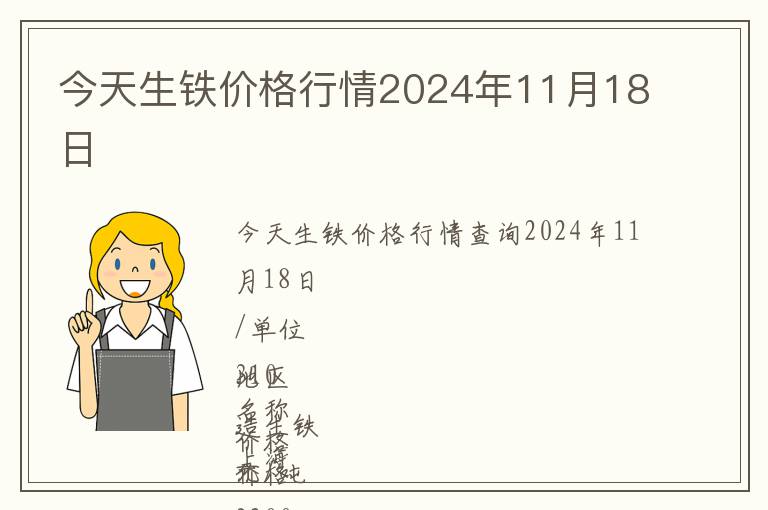 今天生鐵價格行情2024年11月18日