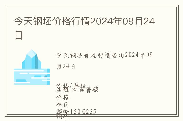 今天鋼坯價格行情2024年09月24日