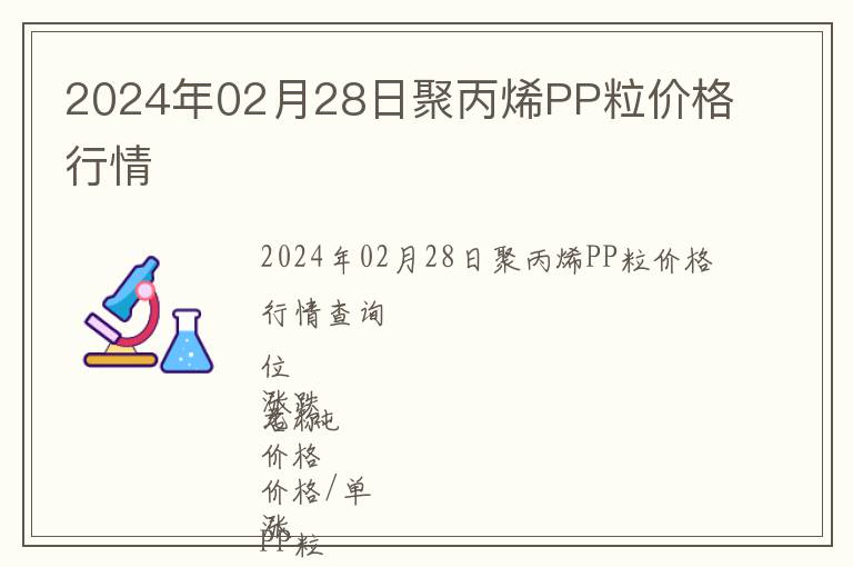 2024年02月28日聚丙烯PP粒價(jià)格行情